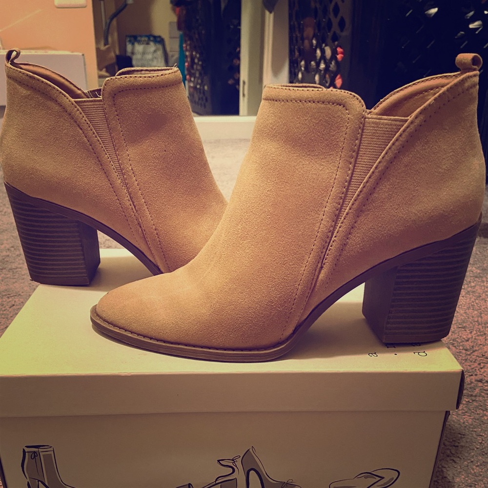 Tan booties